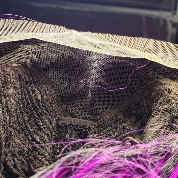 Hot Pink Fuchsia & Dark Root Blunt Straight Lace Front Wig - Picture 9 of 9